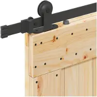 vidaXL Porte coulissante NARVIK, finition naturelle et noire, 85 x 210 cm (152,5 cm)