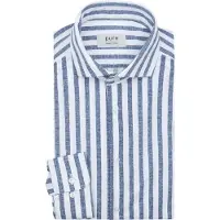 Pure Chemise Lin Optics Rayé Bleu