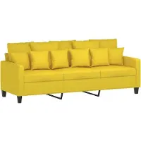 vidaXL Canapé à 3 places Jaune clair 180 cm Tissu