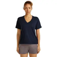Icebreaker Merino 150 Tech Lite Relaxed V Neck Short Sleeve T-shirt Bleu M Femme