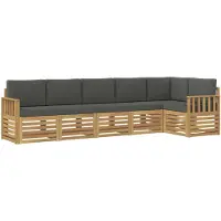 vidaXL Ensemble de canapés d'extérieur , 6 pièces, blanc et anthracite