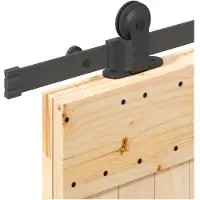 vidaXL Porte coulissante NARVIK, finition naturelle et noire, 70 x 210 cm (152,5 cm)