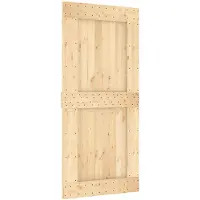 vidaXL Porte coulissante NARVIK, finition naturelle et noire, 95 x 210 cm (213,5 cm)