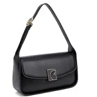 Chrisbella Sac bandoulière pour femmes, couleur noire, fermeture magnétique, bandoulière réglable, dimensions : 27 x 15 cm