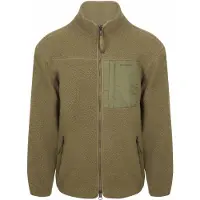KnowledgeCotton Apparel - Polaire zippée chaude et confortable - Loose Fit Zip Fleece Burned Olive pour Homme - Taille M - Kaki