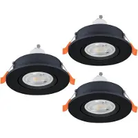 Eglo Lot de 3 spots encastrés Barranco noir Ø 9cm - 4,5W - 3000K