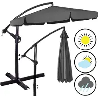 Springos Premium Parasol XXL Ø 350 cm Parasol ampli avec manivelle incl. housse | Parasol de jardin tournant étanche Protection solaire terrasse jardin