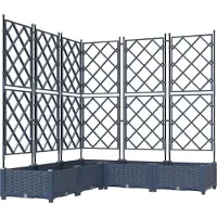 vidaXL Jardin - Jardinière, lot de 5, gris, 120 x 120 x 125,5 cm, plastique
