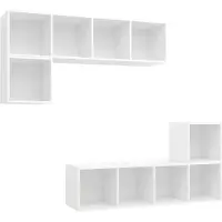 vidaXL Ensemble de 4 armoires TV blanc en bois composite
