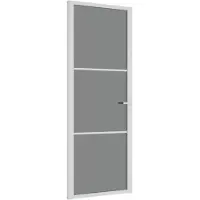 vidaXL Porte intérieure 76x201,5 cm Blanc Verre ESG et aluminium