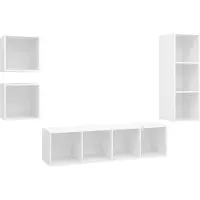vidaXL Ensemble de 4 meubles TV blanc en bois composite