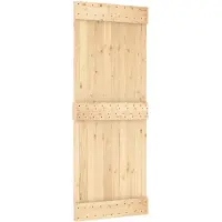 vidaXL Porte coulissante NARVIK, finition naturelle et noire, 85 x 210 cm (213,5 cm)
