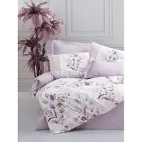 L'essentiel Maison , Nadia - Lilas, linge de lit, lilas, coton, 240 x 220 cm