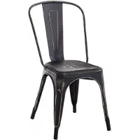 CLP Chaise empilable Benedikt avec dossier en métal, charge maximale de 200 kg, noir et or