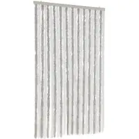 vidaXL Rideau anti-mouches gris clair et blanc 100x230 cm chenille