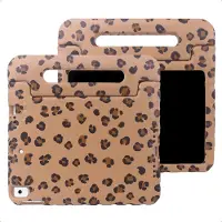 IMoshion Coque arrière Kidsproof Design avec poignée pour Apple iPad 9 (2021) 10.2 pouces / iPad 8 (2020) 10.2 pouces / iPad 7 (2019) 10.2 pouces - Motif panthère
