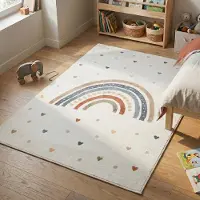 Little Olly Tapis lavable pour enfant - Ravi Rainbow Multicolore | 120x170 cm | Rectangulaire | Pile courte