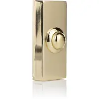 Byron Sonnette de porte d'entrée en saillie filaire, bouton de sonnette en laiton carré hauteur 7cm