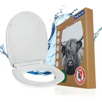 Wenko Siège WC Yak avec surface brillante Abaissement automatique Siège WC Salle de bains