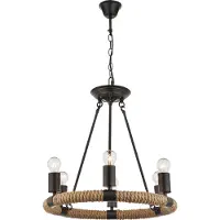 Globo Lustre rural Ulleu Ø 50cm avec corde