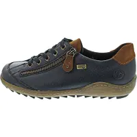 Remonte Femmes Baskets Confort Semelles souples amovibles & fermeture éclair R1402_1, Taille:39 EU, Couleur:Bleu