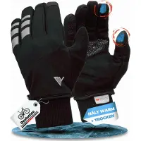 MIVELO THERMO-FIT Gants d'hiver - Polaire thermique & 3M Thinsulate - Noir - Unisexe - Taille L