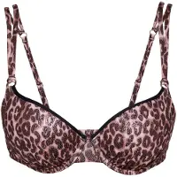 JOOP! Hauts de bikini ' Leopard Beach ' marron / rose / noir