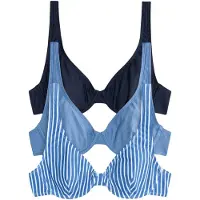 The Set Hauts de bikini bleu marine / bleu-gris / blanc