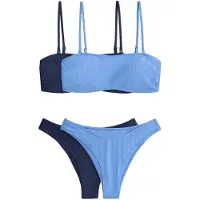 The Set Bikini bleu marine / bleu clair