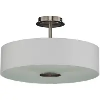 LINDBY Plafonnier , Josia, dimmable, Blanc, Couloir, Tissu / textile, Moderne