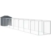 vidaXL Niche pour chiens avec toit Anthracite 117x813x123 cm Acier galvanisé