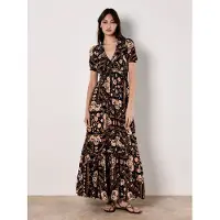 Apricot Robe d’été crème / noisette / orange clair / noir