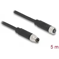 DeLOCK M8 Câble 3 broches A-codé Fiche vers Embase PUR (TPU) 5 m - D