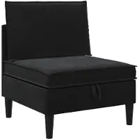 vidaXL Canapé central avec rangement, velours noir