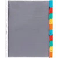 Durable Pochettes-intercalaires PP extra larges , 10 feuilles, onglets colorés