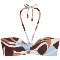 Marc O'Polo Hauts de bikini ' Breezy Leaf ' crème / bleu clair / brun foncé / rouge orangé