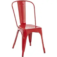 CLP Chaise empilable Benedikt avec dossier en métal, charge maximale de 200 kg, rouge
