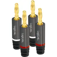 Logilink CA Fiche banane, Connecteur audio, Gris