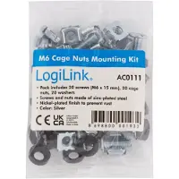 Logilink Écrous-cages Kit de fixation M6 galvanisé (jeu de 20)
