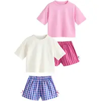 Next Pyjama beige / bleu foncé / fuchsia / rose clair