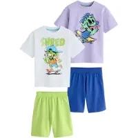 Next Pyjama bleu foncé / pomme / lavande / blanc