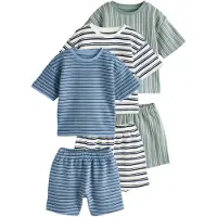 Next Pyjama saphir / vert pastel / noir / blanc cassé