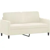 vidaXL Ensemble de canapés 2 pièces avec coussins Crème Velours