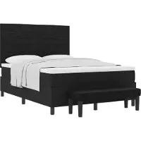 vidaXL Lit boxspring avec tête de lit noir 160 x 200 cm Tissu