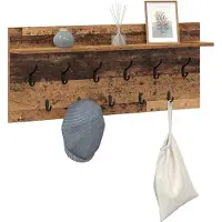 vidaXL Porte-manteau mural avec étagère Bois ancien Bois d'ingénierie