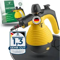 Nettoyeur vapeur à main – Réglage de la vapeur – Comprend 10 accessoires – Réservoir de 350 ml – Jaune