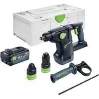 Festool Marteau combiné sans fil KHC 18 EB-Basic 18 V 2,6 J SDS-Plus Brushless + 1 batterie 8,0 Ah + Systainer - sans chargeur
