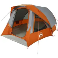 vidaXL Tente familiale pour 6 personnes grise et orange étanche à l'eau
