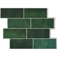 vidaXL Carreau de métro 20 pcs Vert foncé 29 x 21 cm Polyuréthane et PET