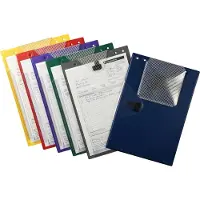 Eichner Pochette de commande Jumbo, DIN A4, soufflet d'extension, fermeture velcro, compartiment à clés, bleu, 10 pièces
